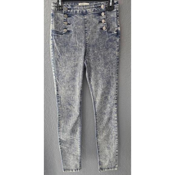 cello Denim - Cello Denim Jeans Pants Acid Wash High Waist Skinny Size 7 Jr Buttons Closer